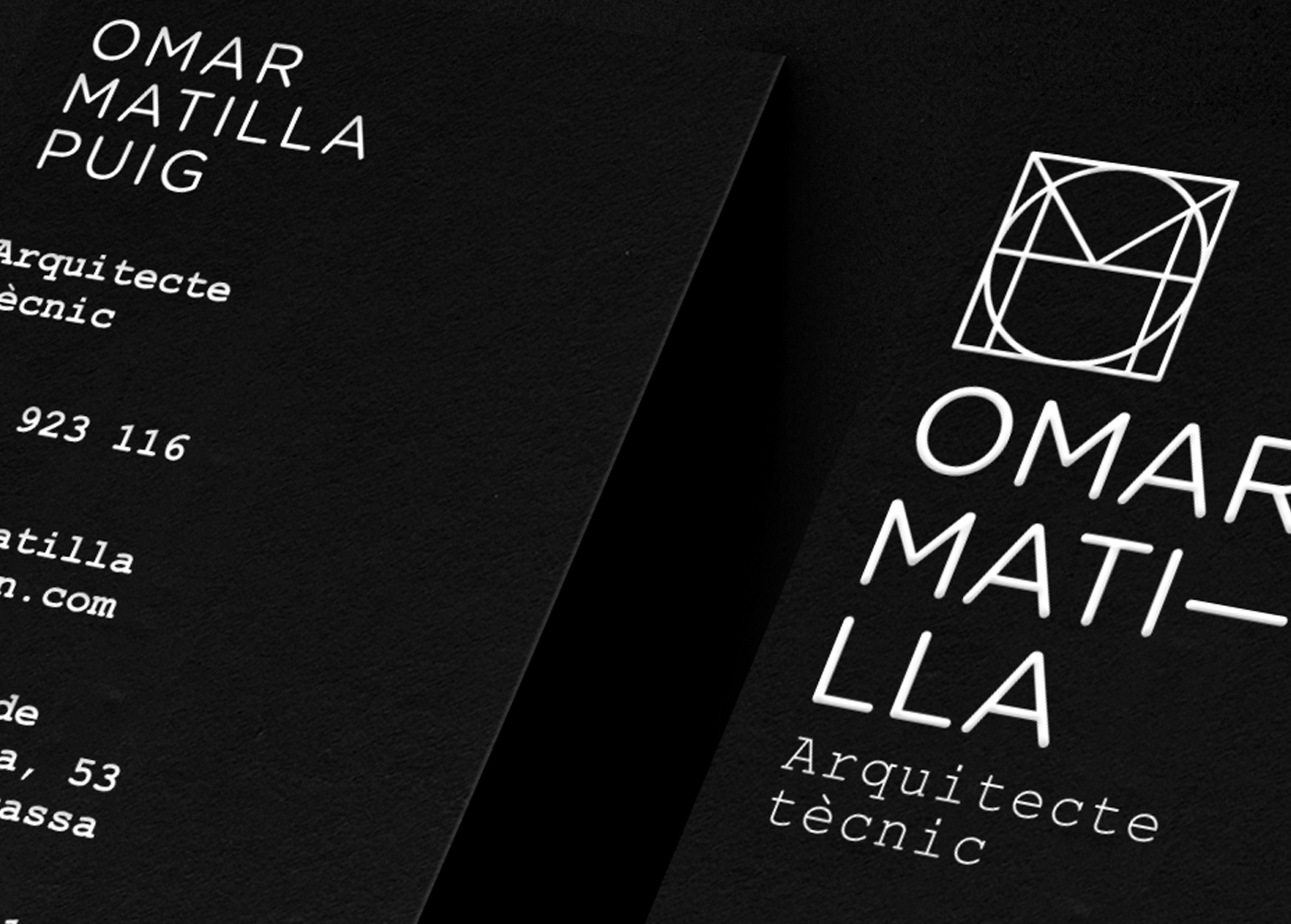 architect black White business card logo minimal paper card