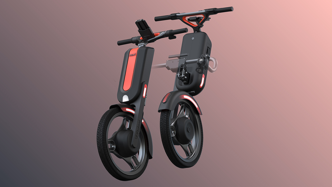 wheelchair product design  industrial design  unawheel wheelchair gadget Wheelchair power add-on