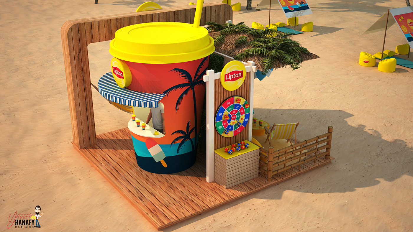 3D activation Advertising  booth Display Exhibition  Lipton Stand summer yasser hanafy
