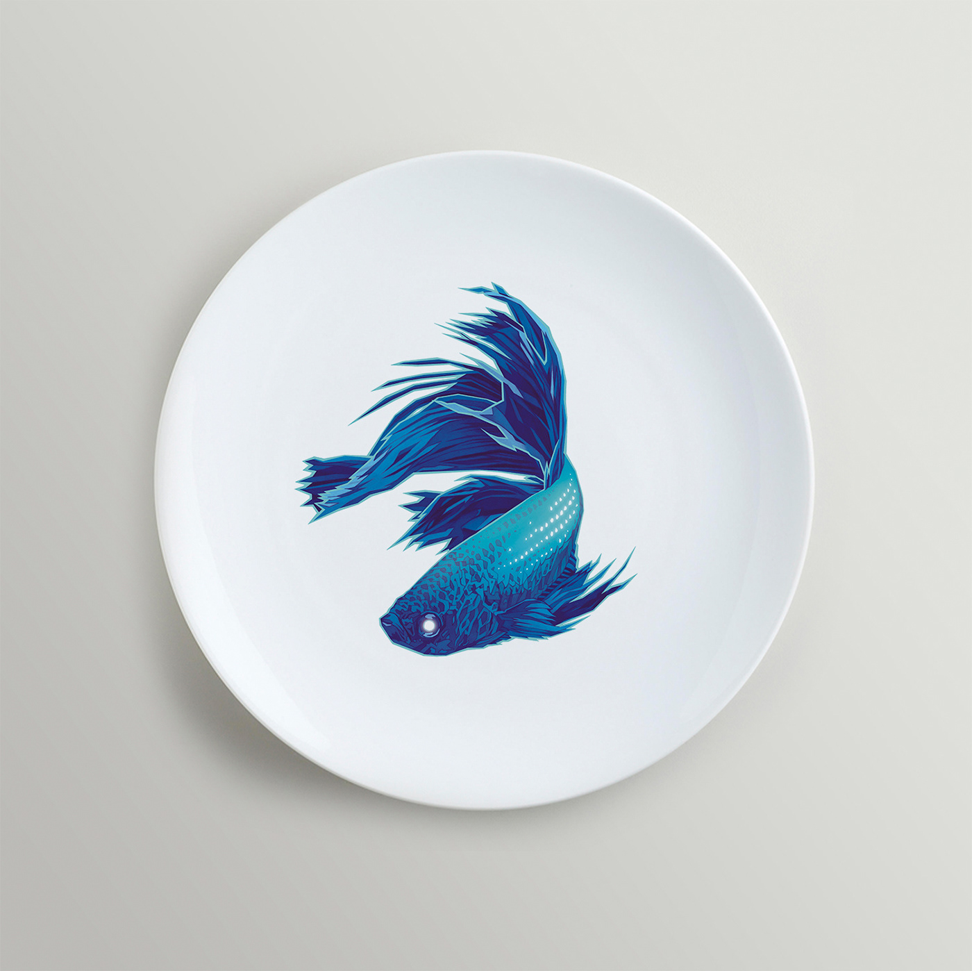 siamese fighting fish fighting fish fish graphite dish tableware ceramics  Pottery book kitchen cooking Cookery recipe animal sea