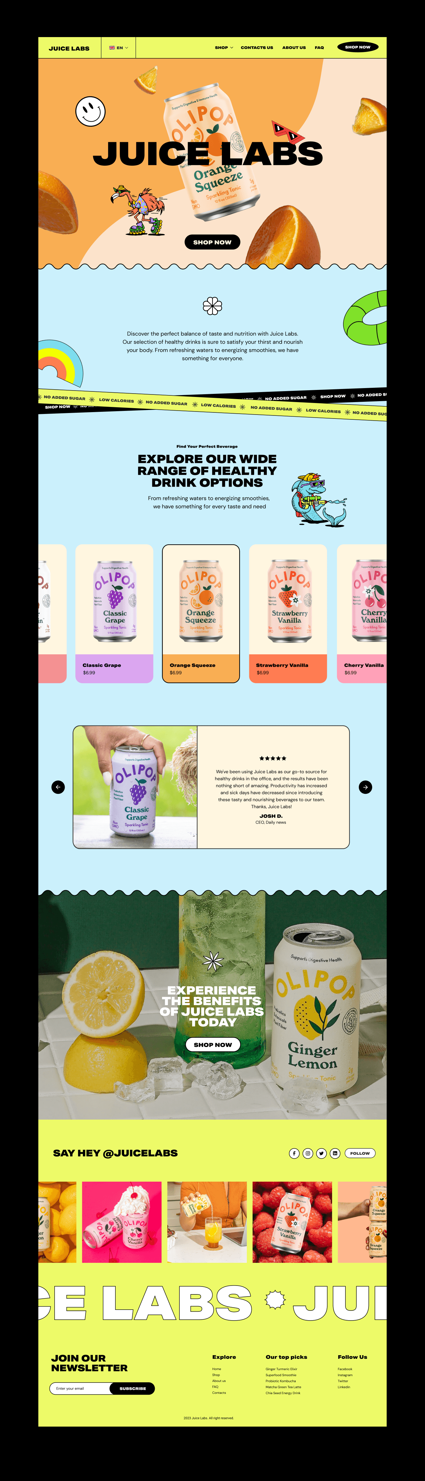 Figma Web Design  landing page branding  Fruit orange juice drink Food  visual identity