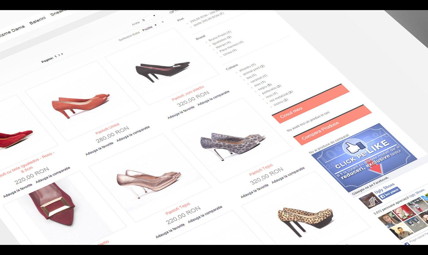 ux UI design user experience visual design Fashion Store Ecommerce shoes interaction designer IxD magento online clean modern