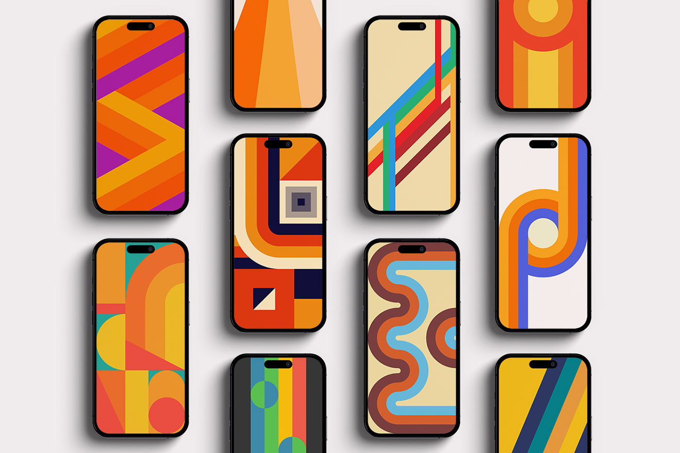 Retro vintage 70s 80s wallpaper Wallpapers abstract background