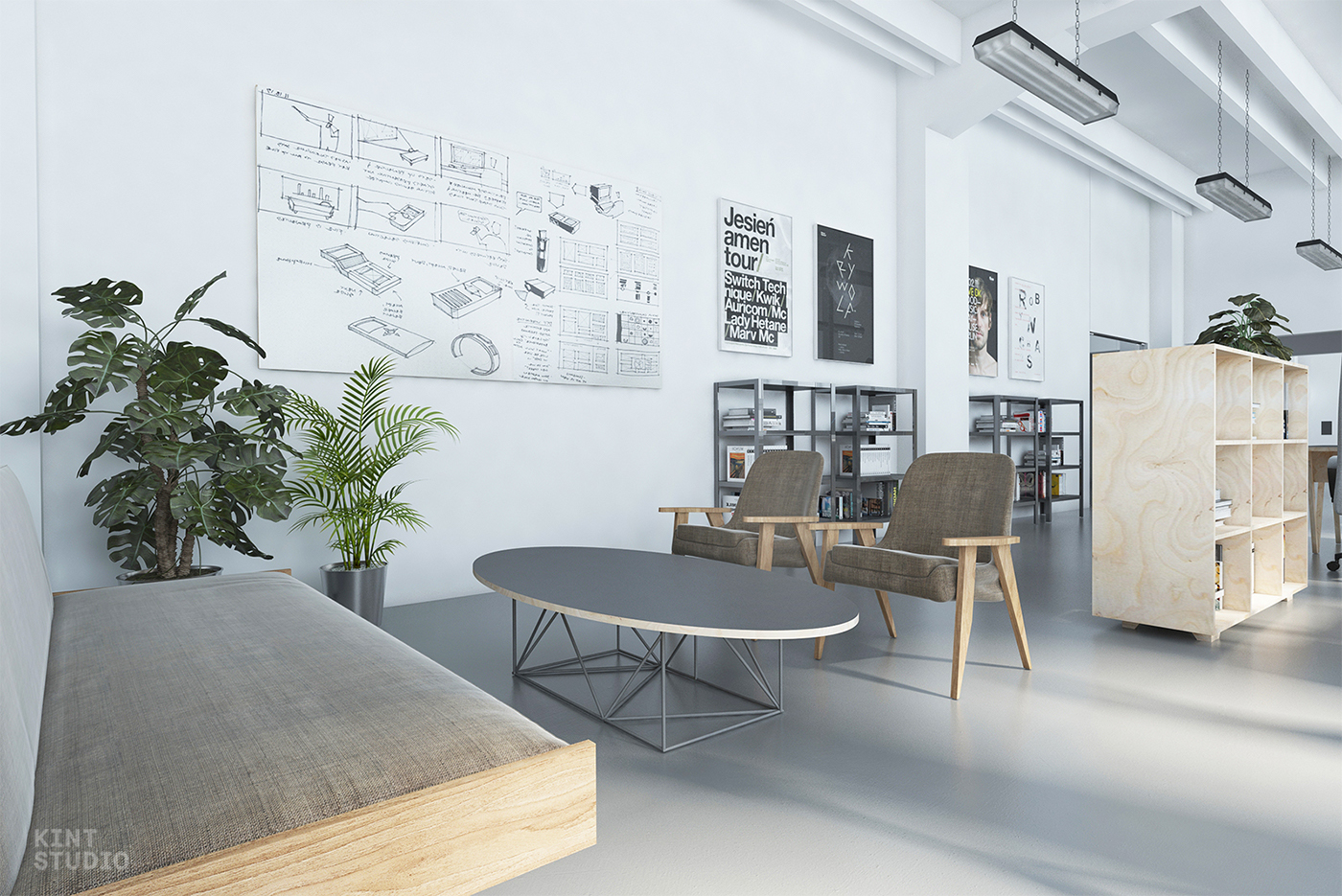 Interior interiordesign architecture industrialdesign officedesign LOFT design playwood furniture furnituredesign