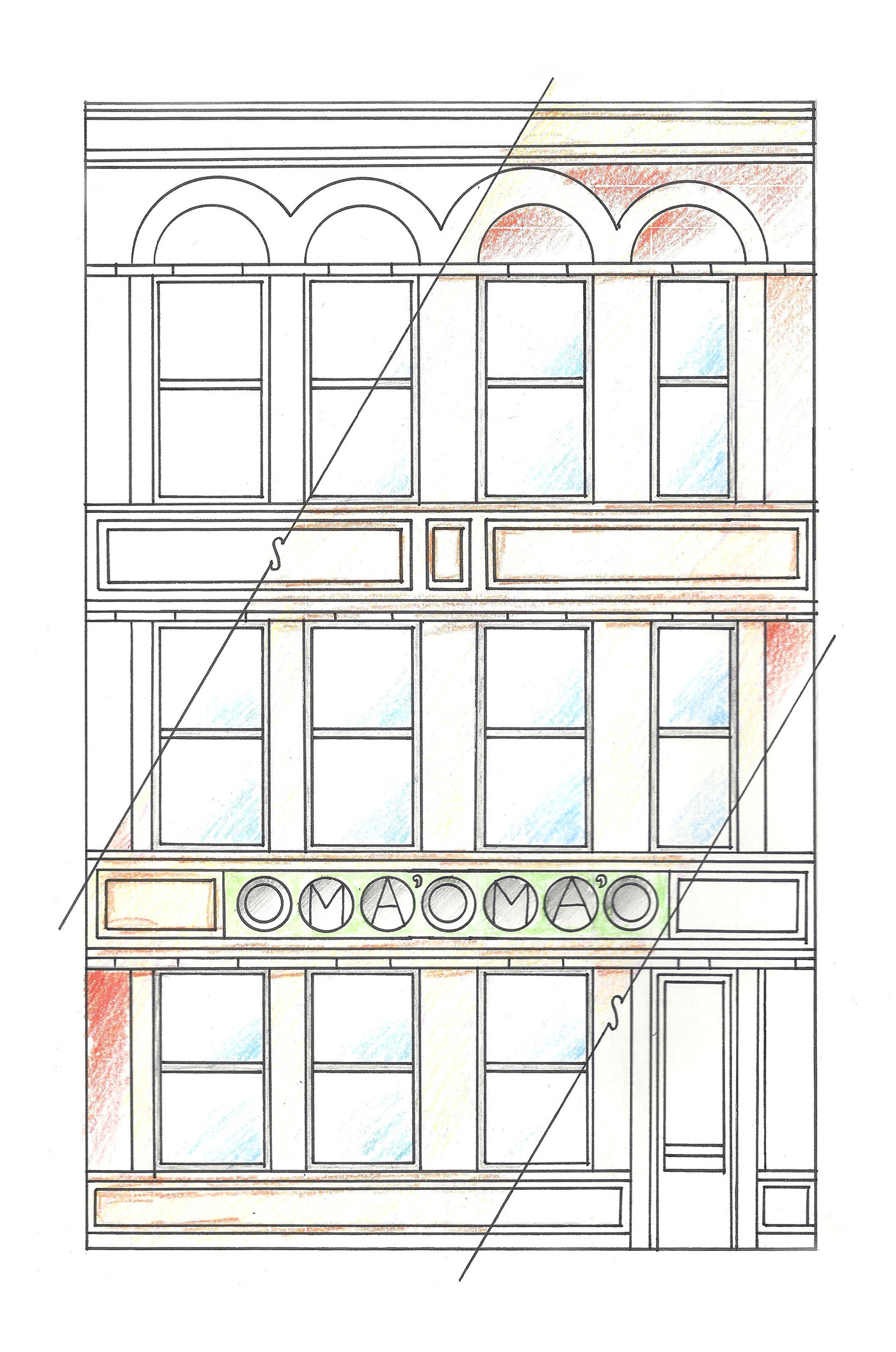 commercial restaurant sketch AutoCAD floor plan Elevation facade Perspective central michigan