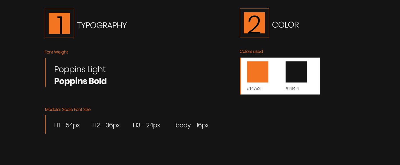 graphic Web agency clean modern orange black