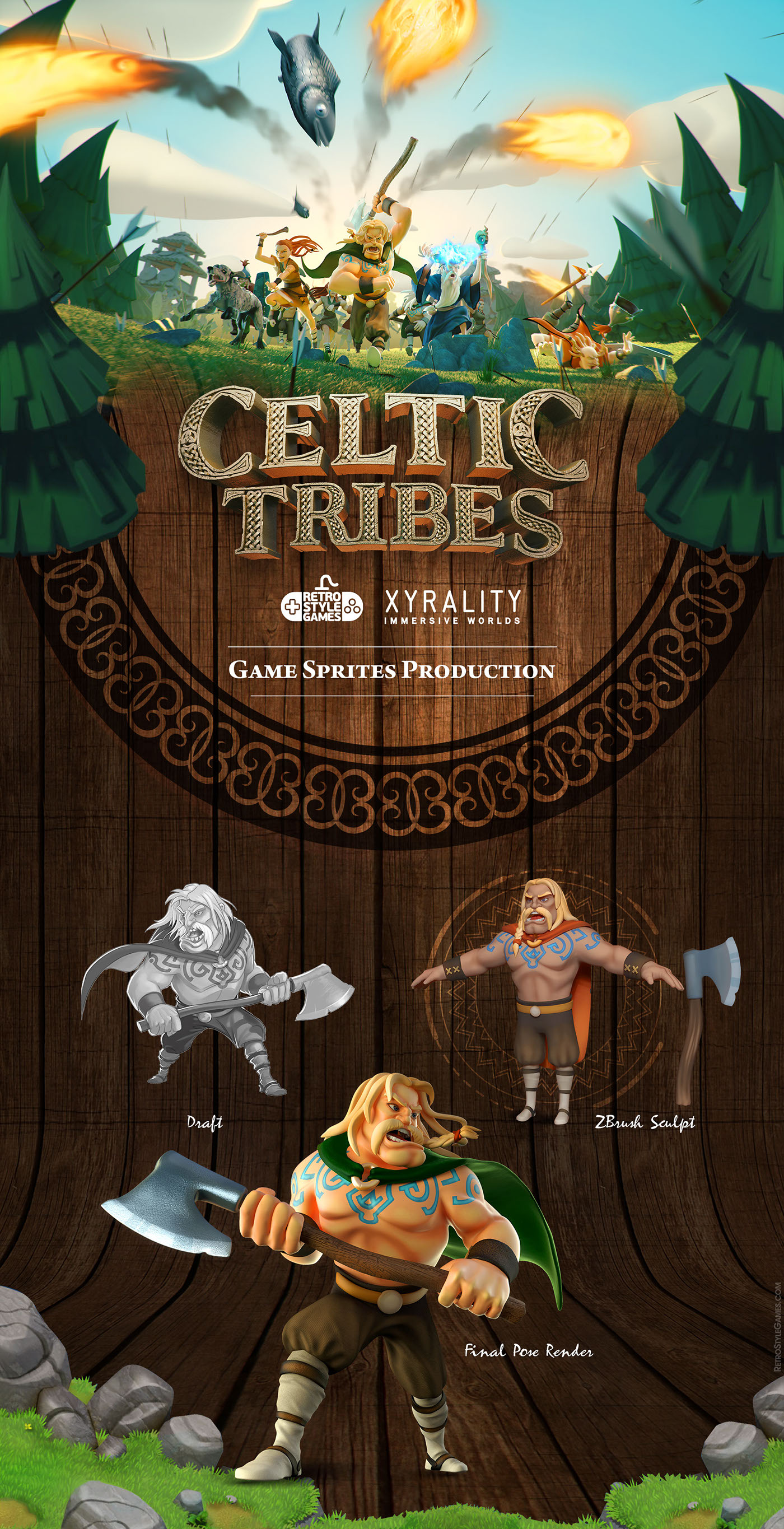 ISO Isometric Character lowpoly animations Clash clans Celtic tribes indie