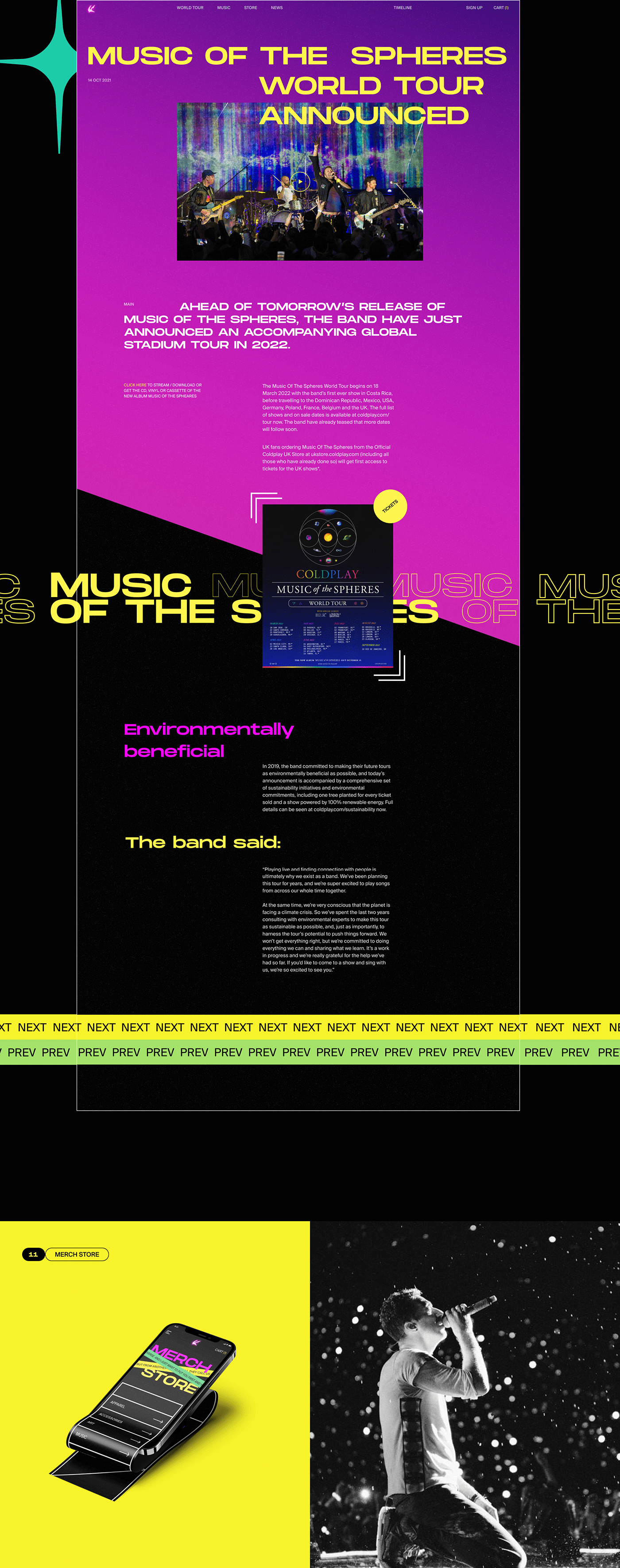 band Coldplay Figma music rock UI UI/UX uprock ux Web Design 