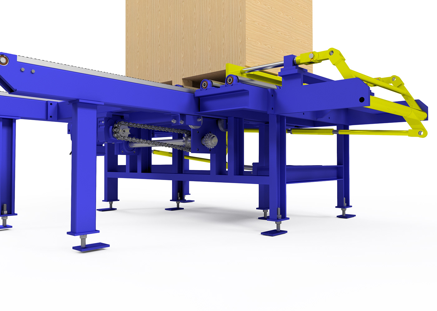 chain conveyor rollers 3D visualization modern animation  fabric fabric design Chain Conveyor