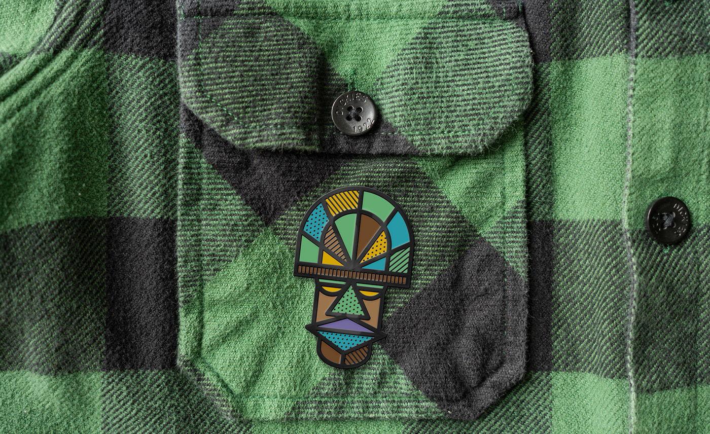 african Character geometric masks mike karolos Patterns pin Pop Art Tiki Totem