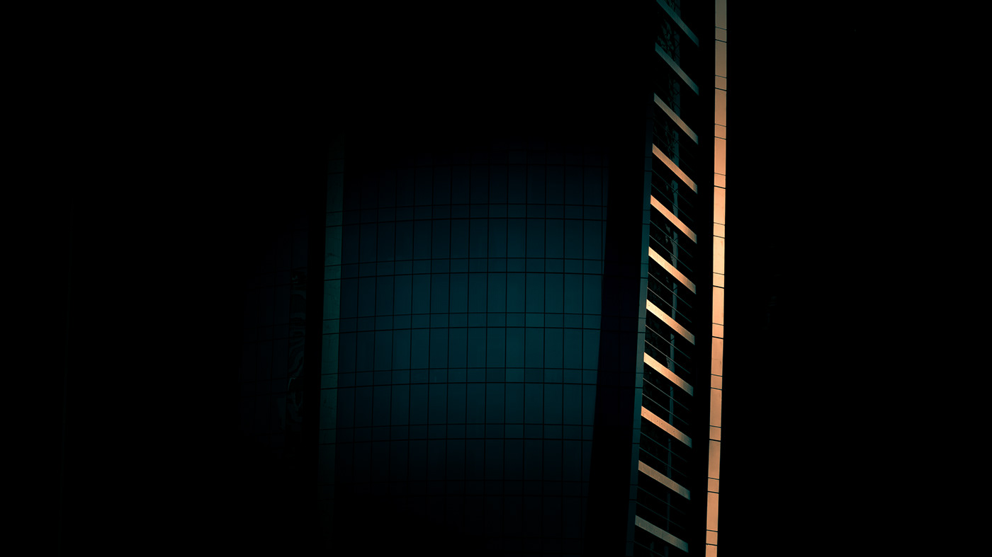 Photography  architecture night city dark geometric grids UAE Abu Dhabi pattern