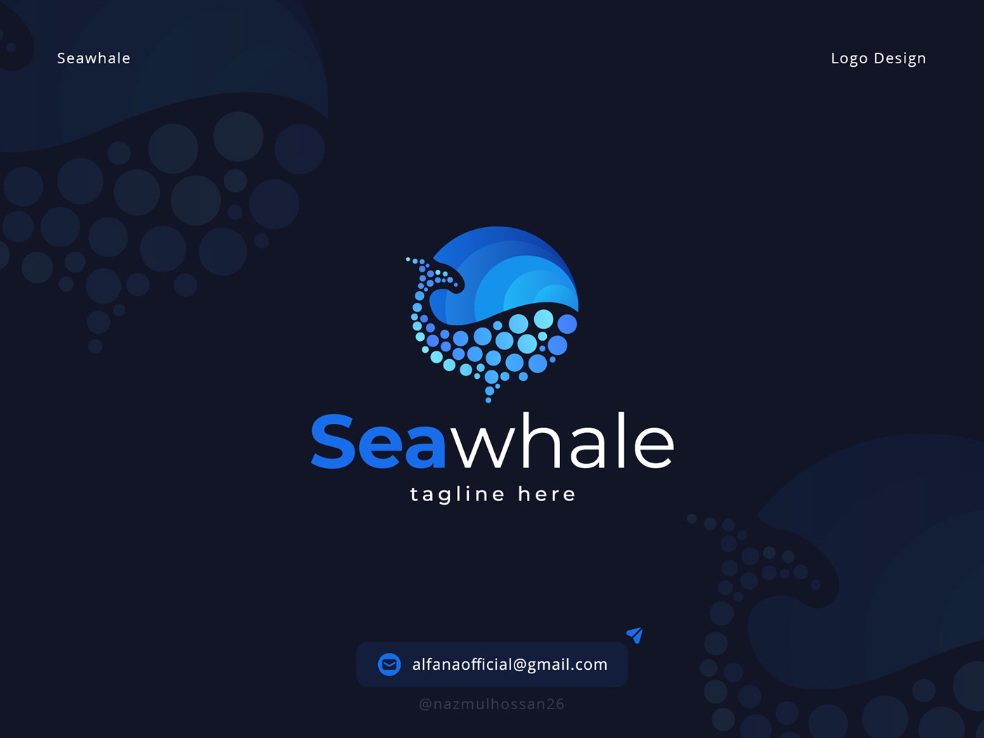 blockchain crypto currency digital marketing agency logo Logo Design Marketing Agency Logo sea web3 Whale