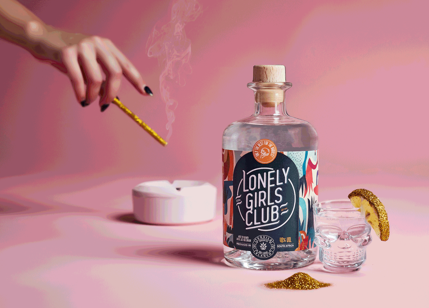 alcohol branding  colours conceptual feminism graphic design  hand craft packaging design Tequila Advertising 