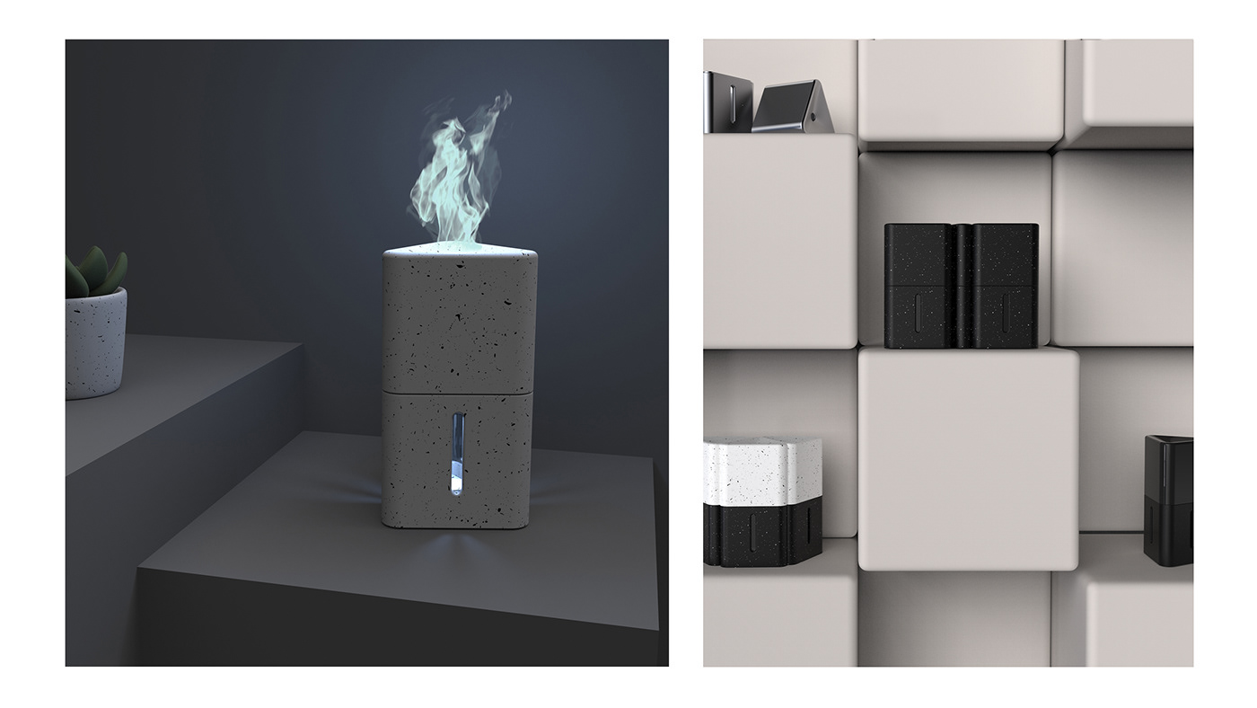 creative diffuser fireplace industrial design  industrial designer keyshot Modern Design photoshop product design  Solidworks