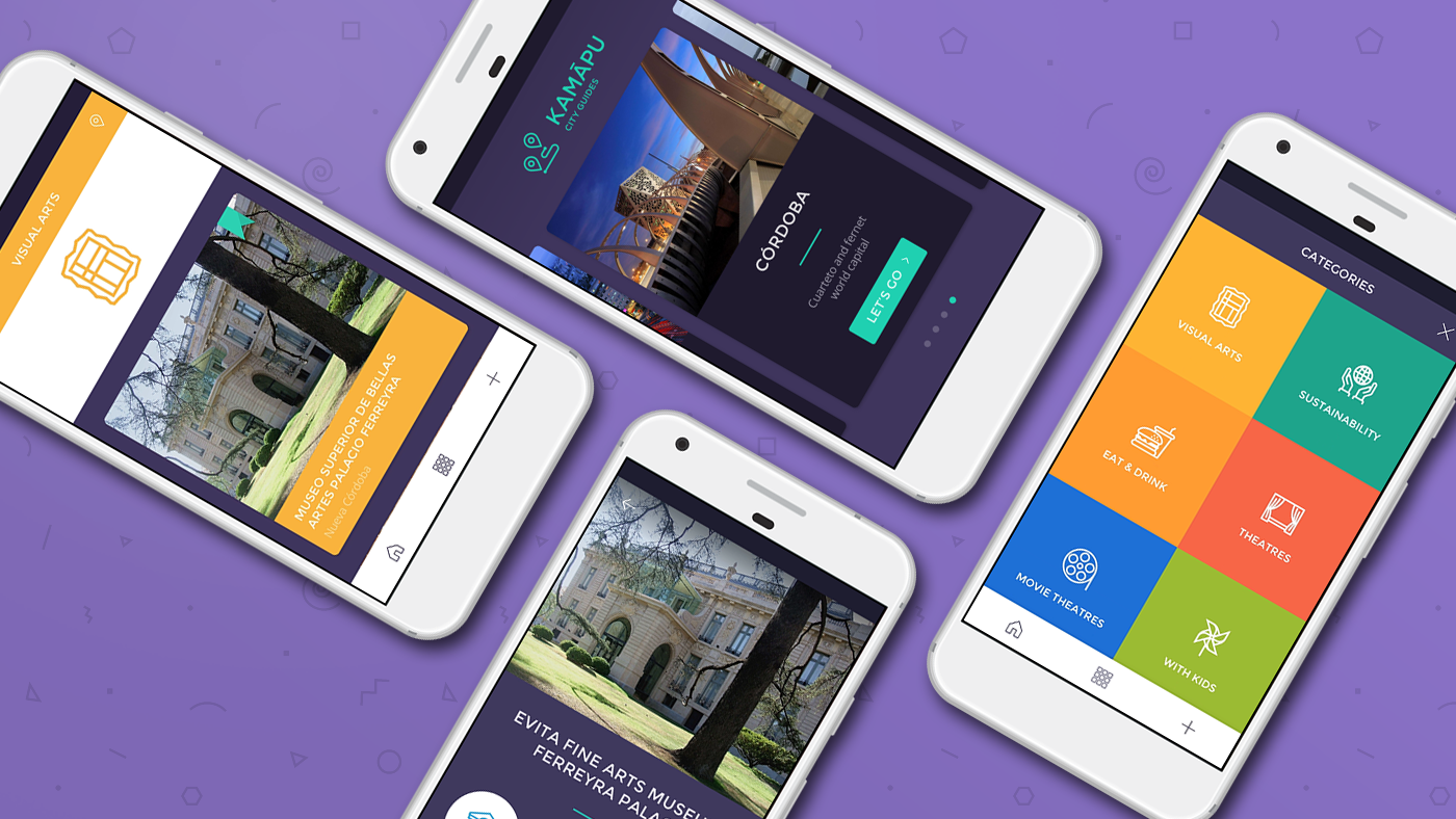 app tourism Guide city material design flat line icons icons argentina smart city