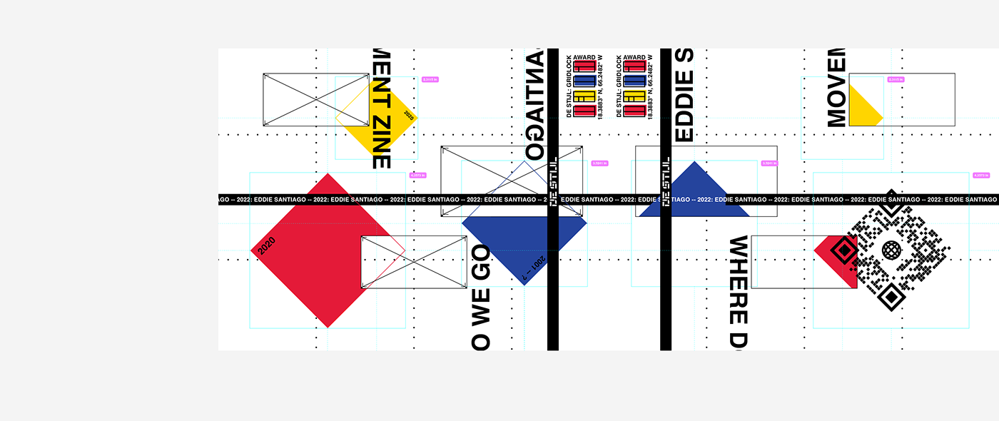 award de stijl graphic design  memento papercraft piet mondrian system Theo Van Doesburg typography  