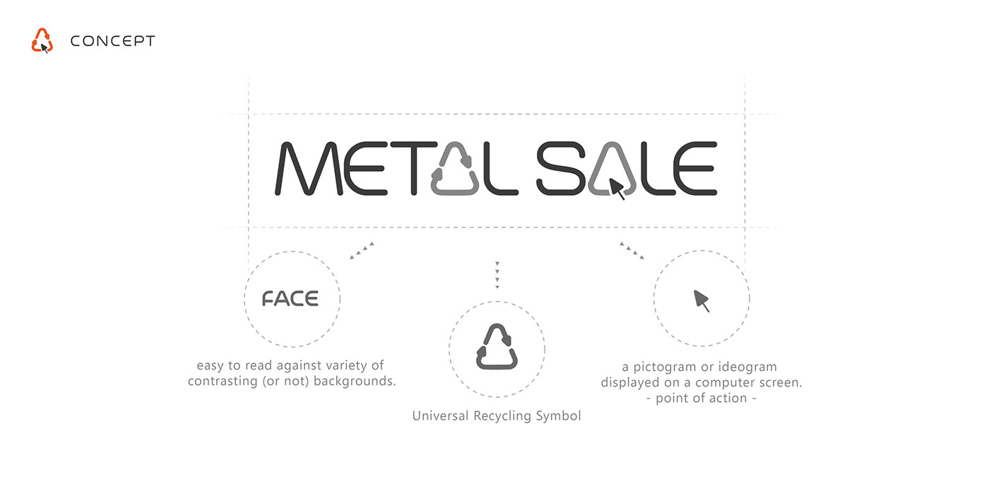 Logo Design recycling branding  metal sale online Startup