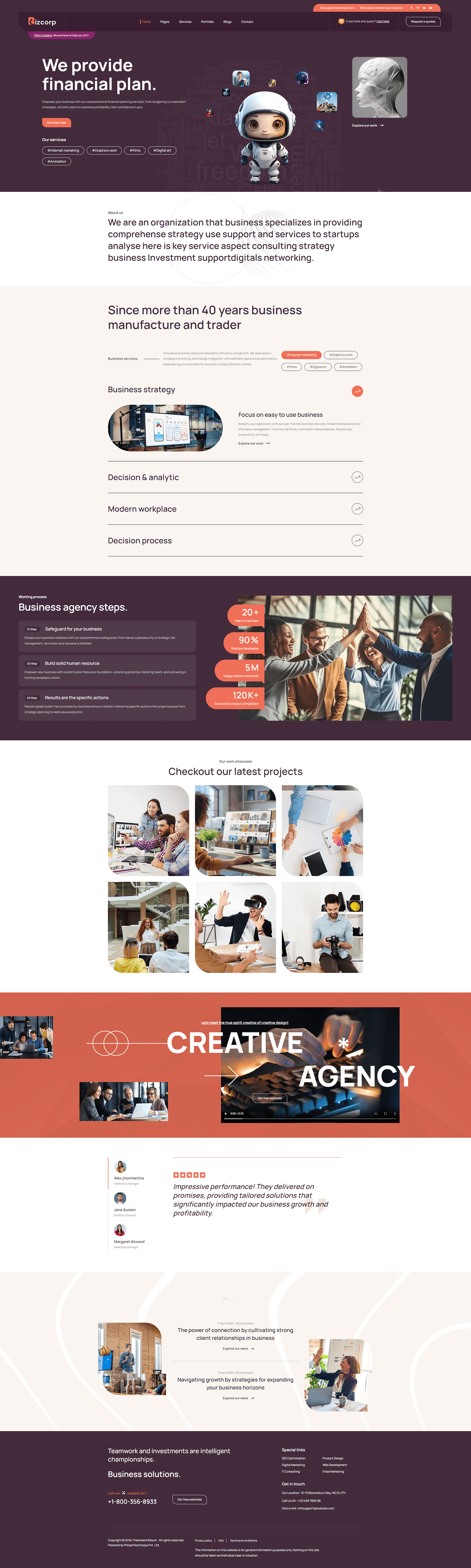 Bizcorp Versatile HTML template for business, finance, consulting, and corporate websites.