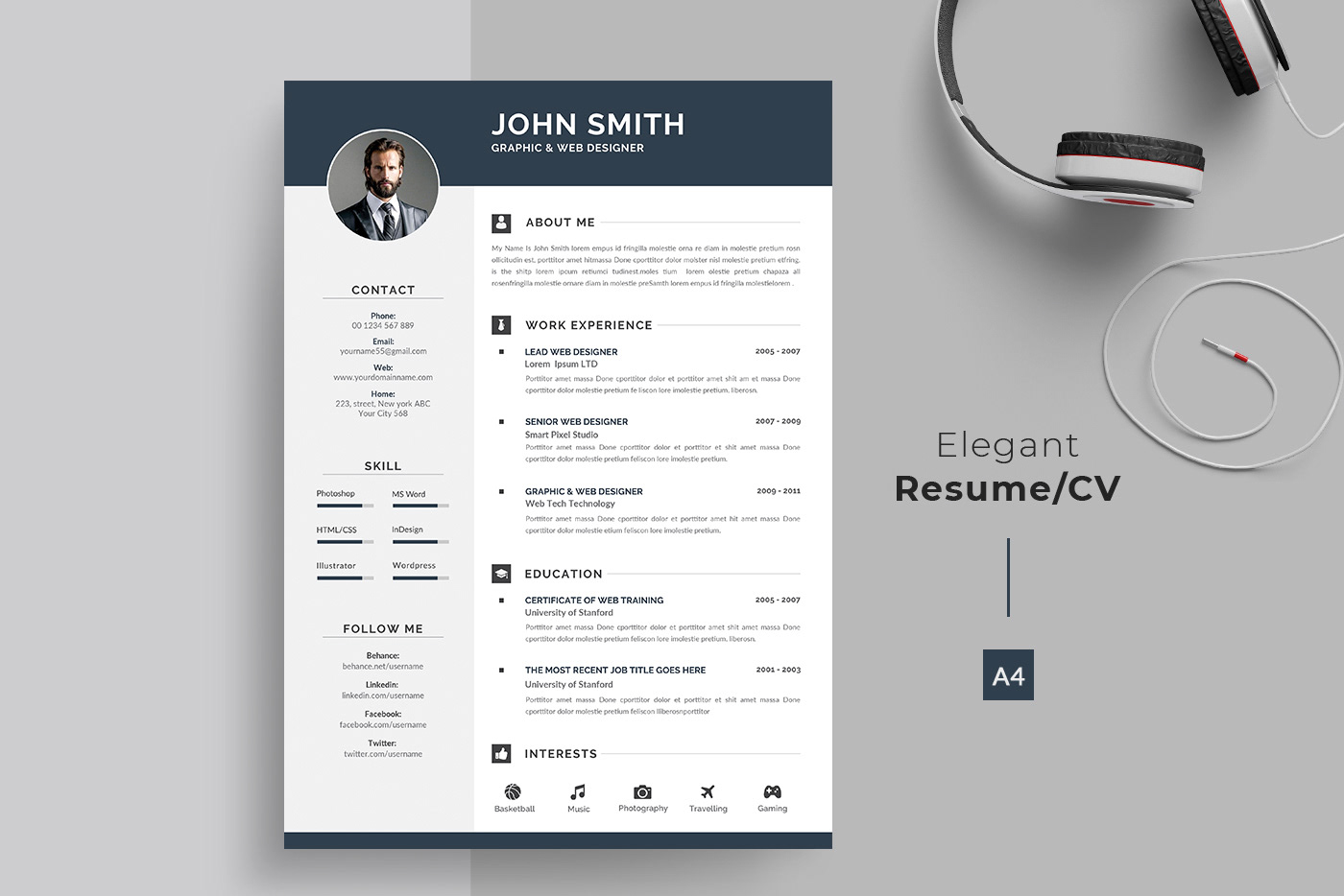 Resume CV job clean resume Modern Resume Resume Format a4 word resume template fresh