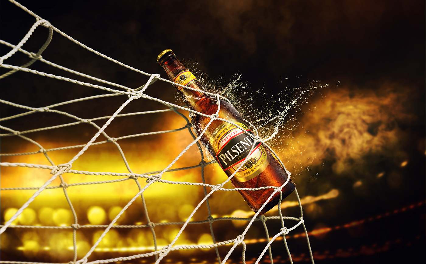 Adobe Portfolio pilsener beer Ecuador cerveza 3D bottle splah ice botella drink bebida