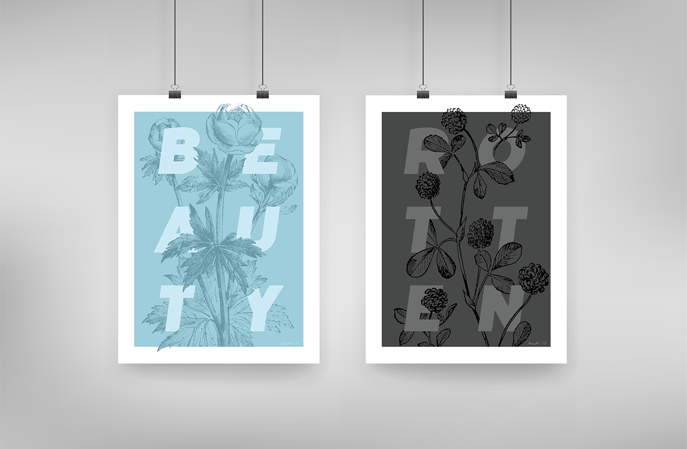 typography   Nature plants graphic design  graphic art collage layering 3D