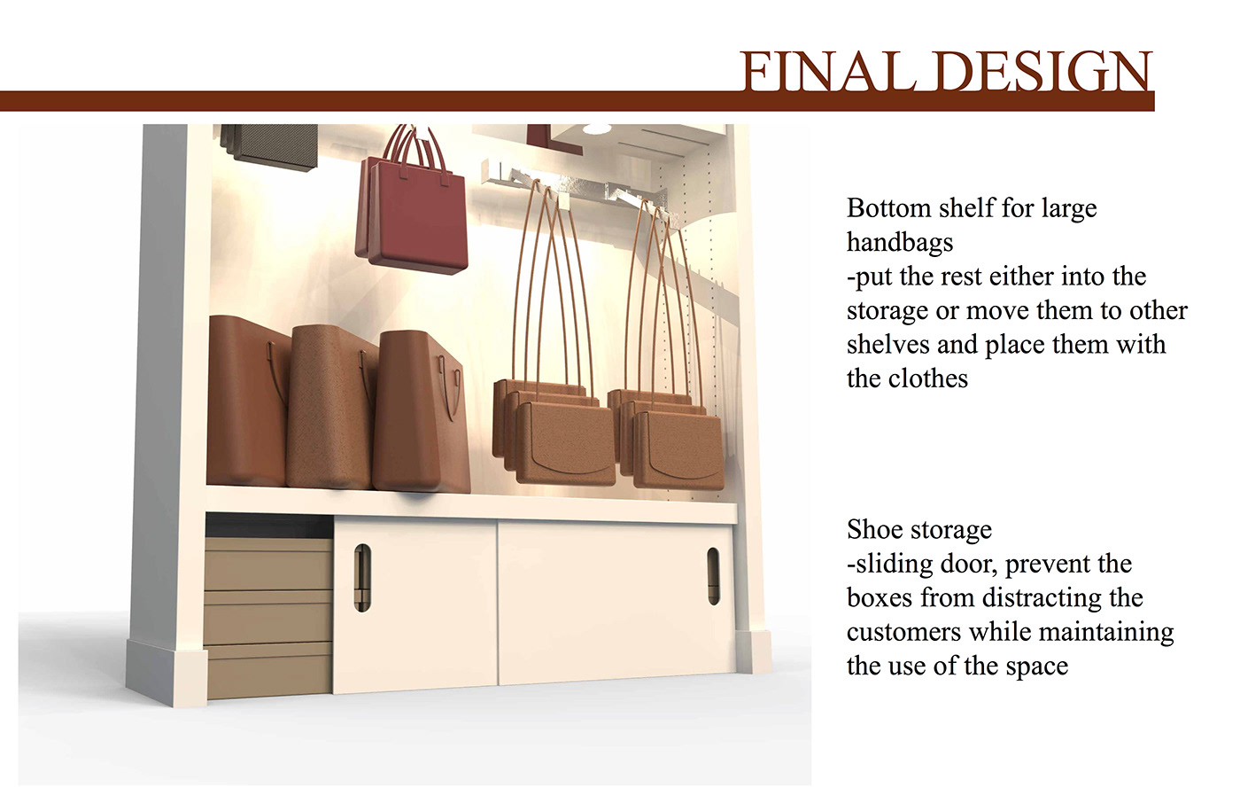 Shelving store redesign Retail design Retail Solidworks digital mall Clothing research
