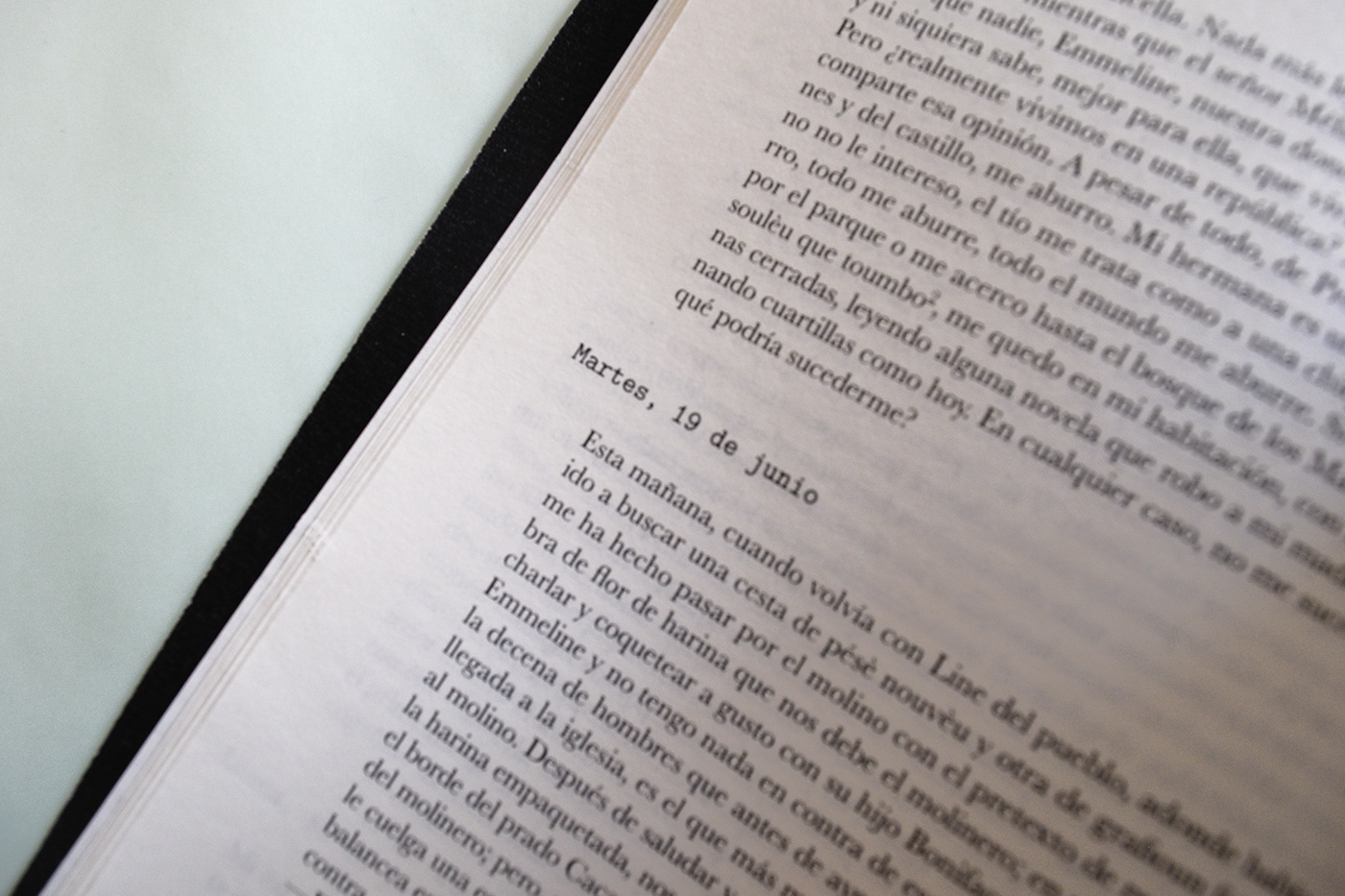 colección diario íntimo Diseño editorial libro Novela puesta en página sistema texto tipografia