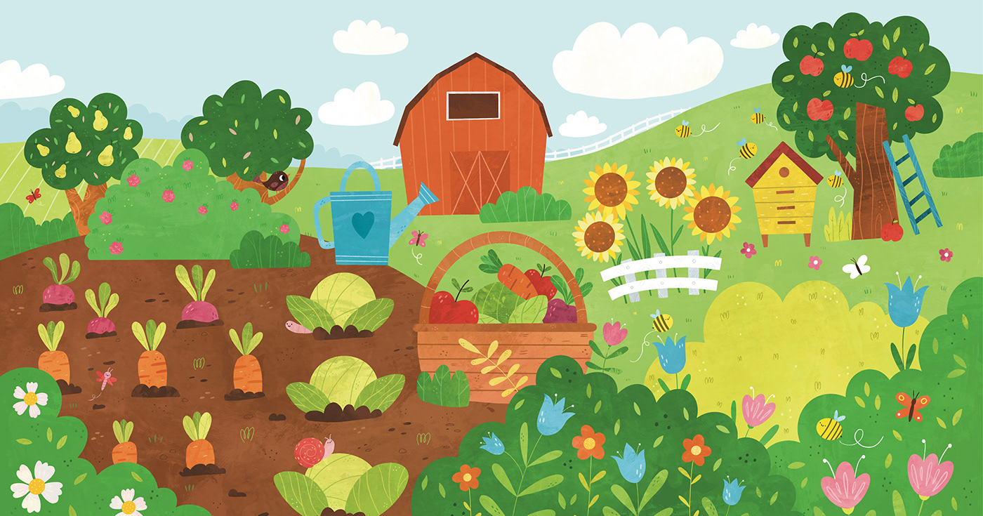 11 beautifully illustrated scenes to inspire kids’ imaginations. Garden