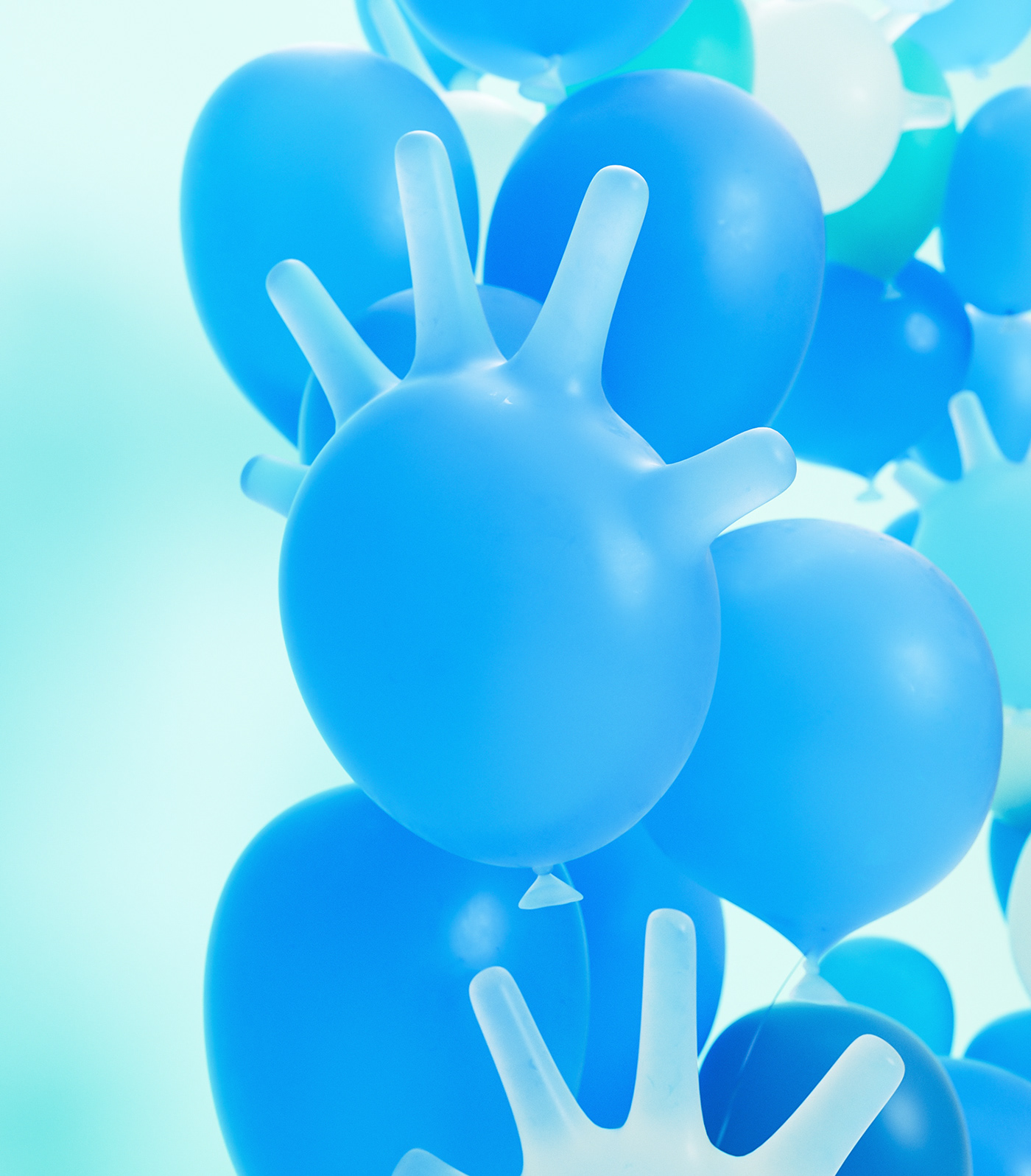 3D balloon Render CG CGI editorial nhs blown up number ILLUSTRATION 