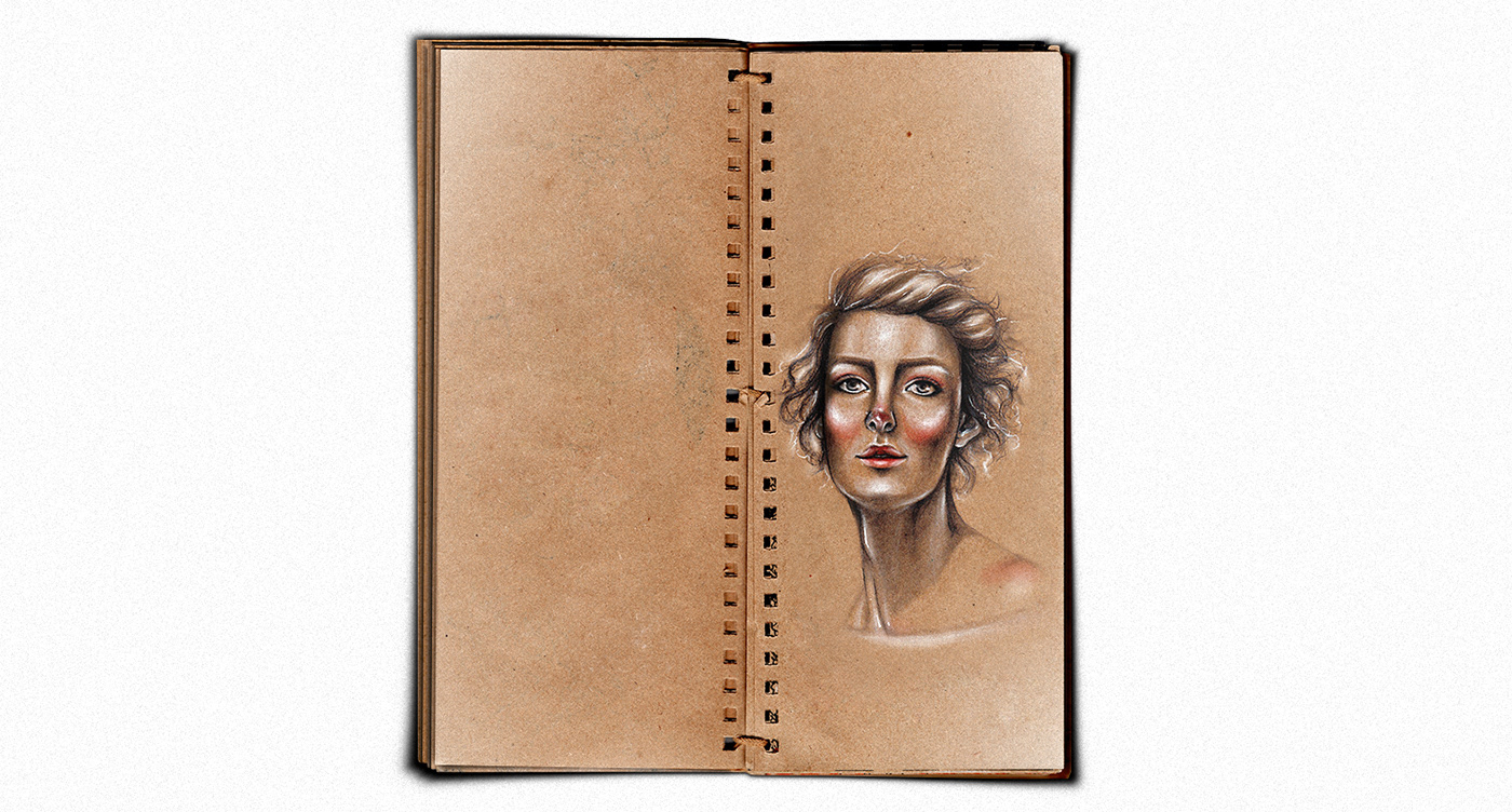 sketch craft bookmark freedom fantastic portrait Drawing  Kraft sketchbook kraft sketchbook