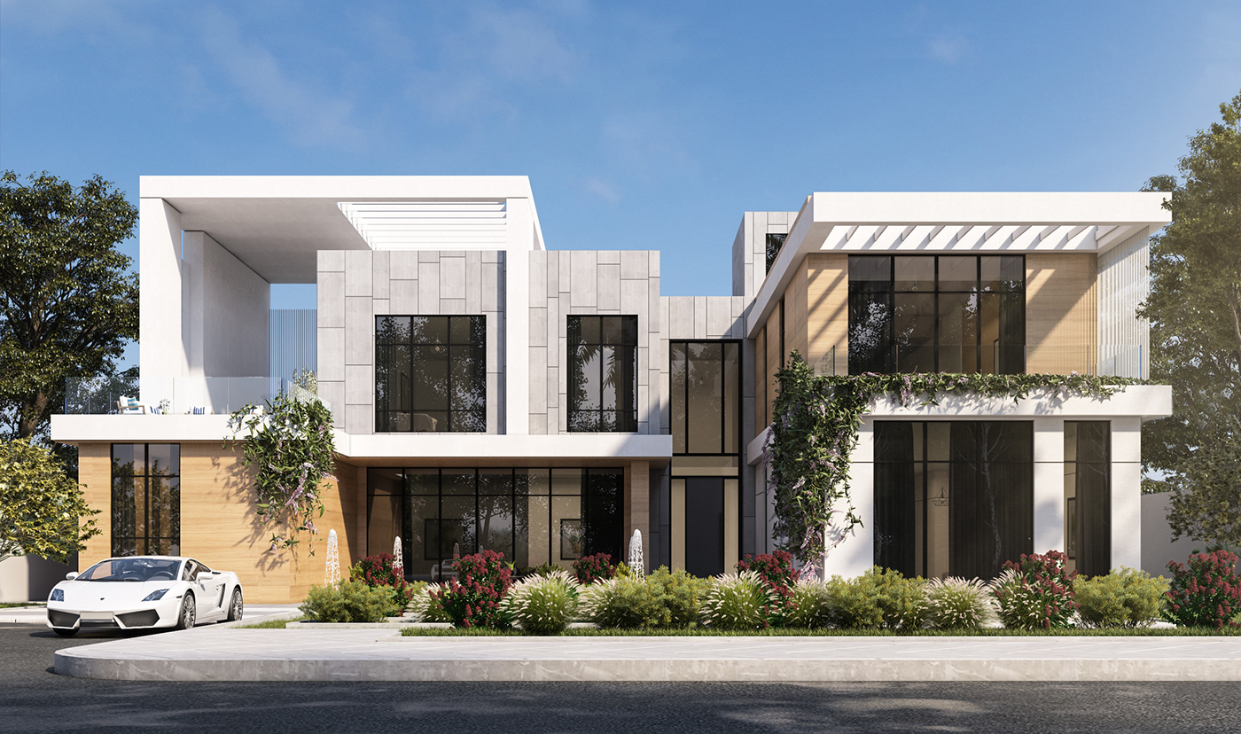 abudhabi architect architecture designer dubai KSA minimal modern Villa visualization