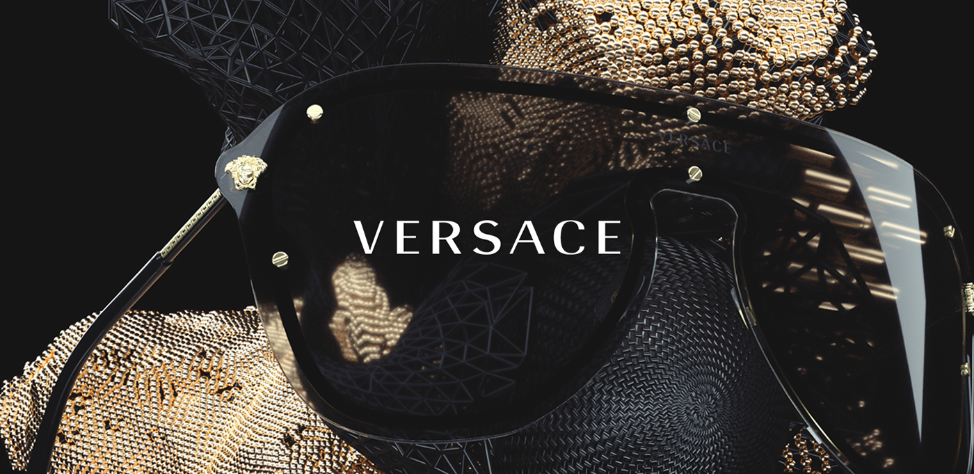 VERSACE Fashion  3d render abstract dark gold luxury