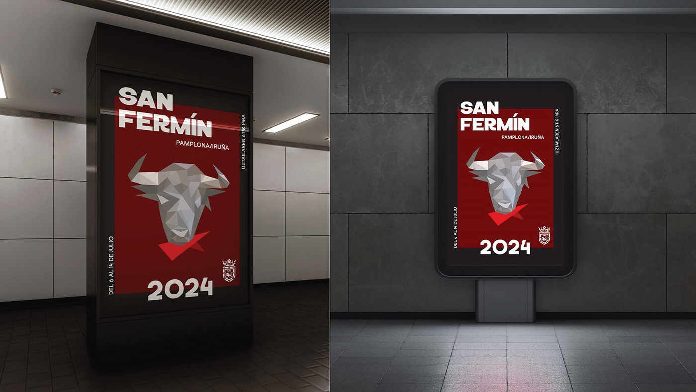 San Fermin Campaña Poster Design Advertising  pamplona poster toro carteleria publicitaria san fermines