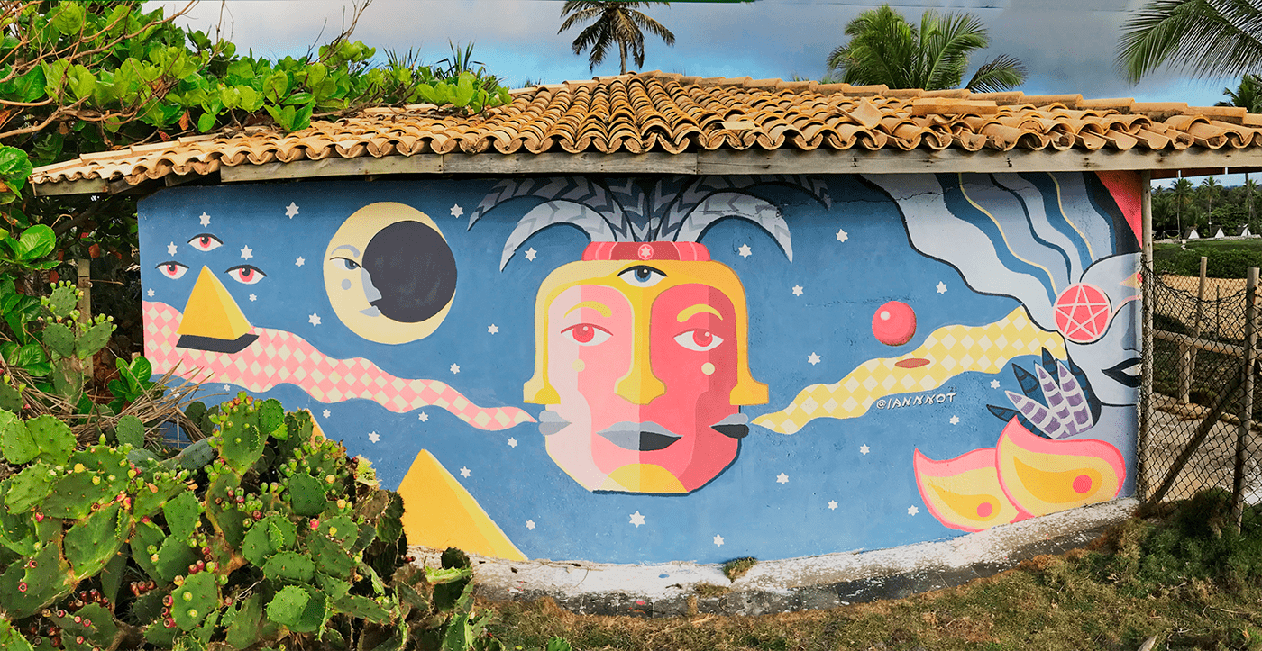 beach Graffiti Mural Muralism MURALISMO paint painting   psychedelic psychedelic art Street Art 