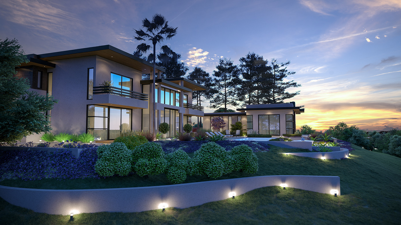 3D 3ds max architecture exterior modern Outdoor Photography  Render visualization vray