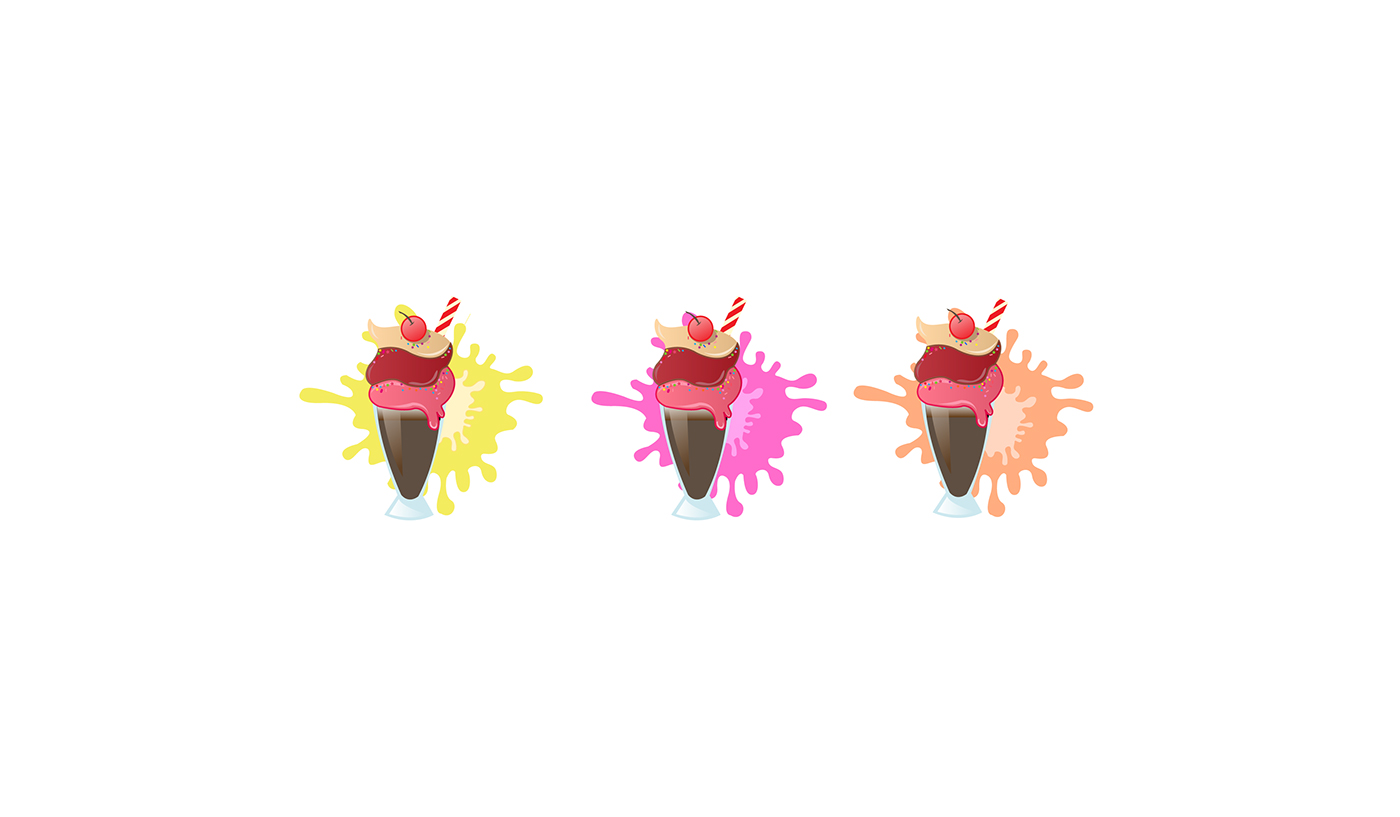 logo ILLUSTRATION  vector Food  graphic design  milkshake color branding 