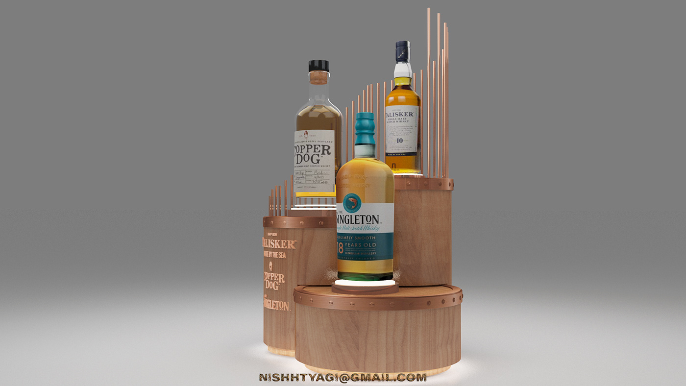 bottle glorifier Display posm 3D modern 3ds max architecture vray