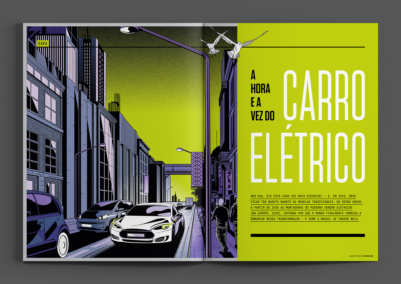art direction  article editorial design  Electric Car graphic design  ILLUSTRATION  Layout magazine science Vehicle