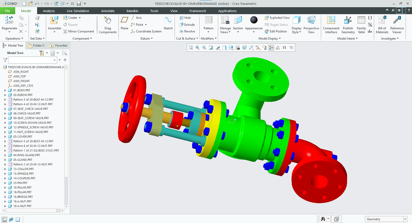 Creo Mechanical Design mechanical engineering component design product design  3d modeling design omkarborawake