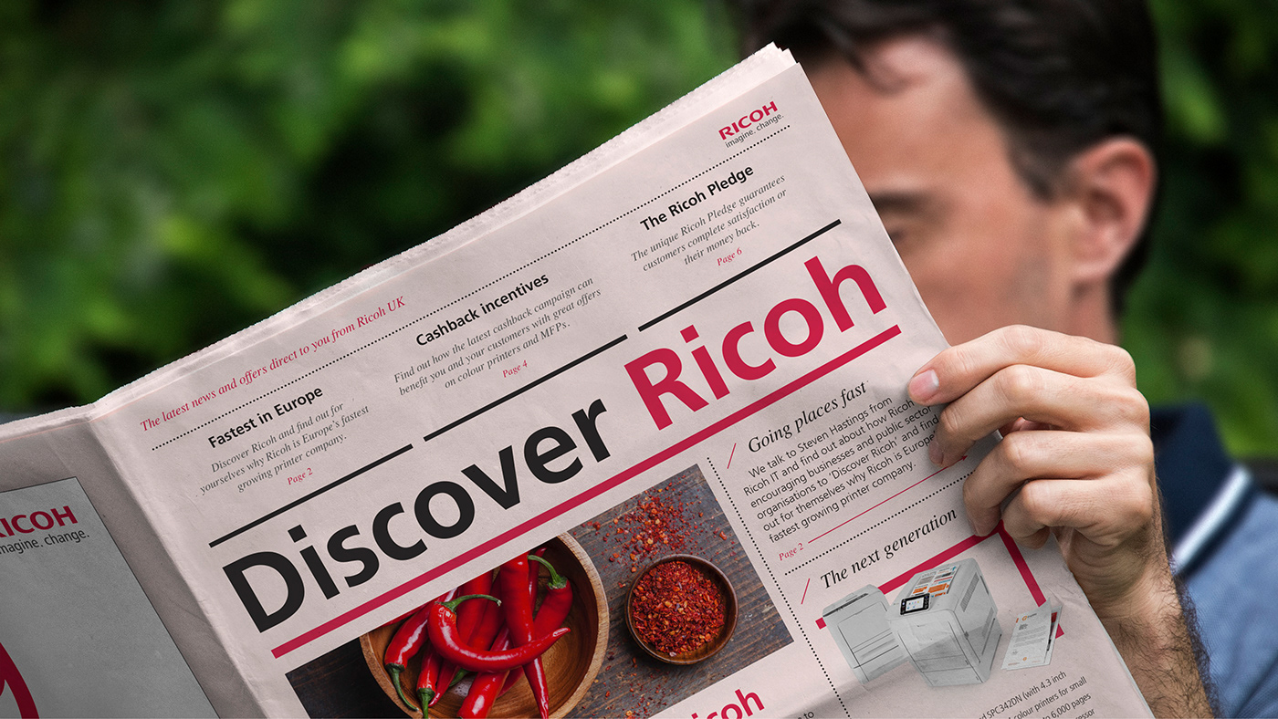 ricoh laser print b2b editorial design  newspaper newsletter Promotion