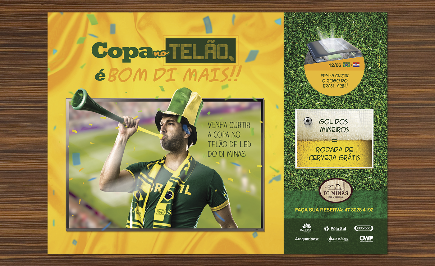 di minas Copa Brazil Brasil print Outdoor jogo americano Toalha de mesa design grafico GUI Santana copa do mundo