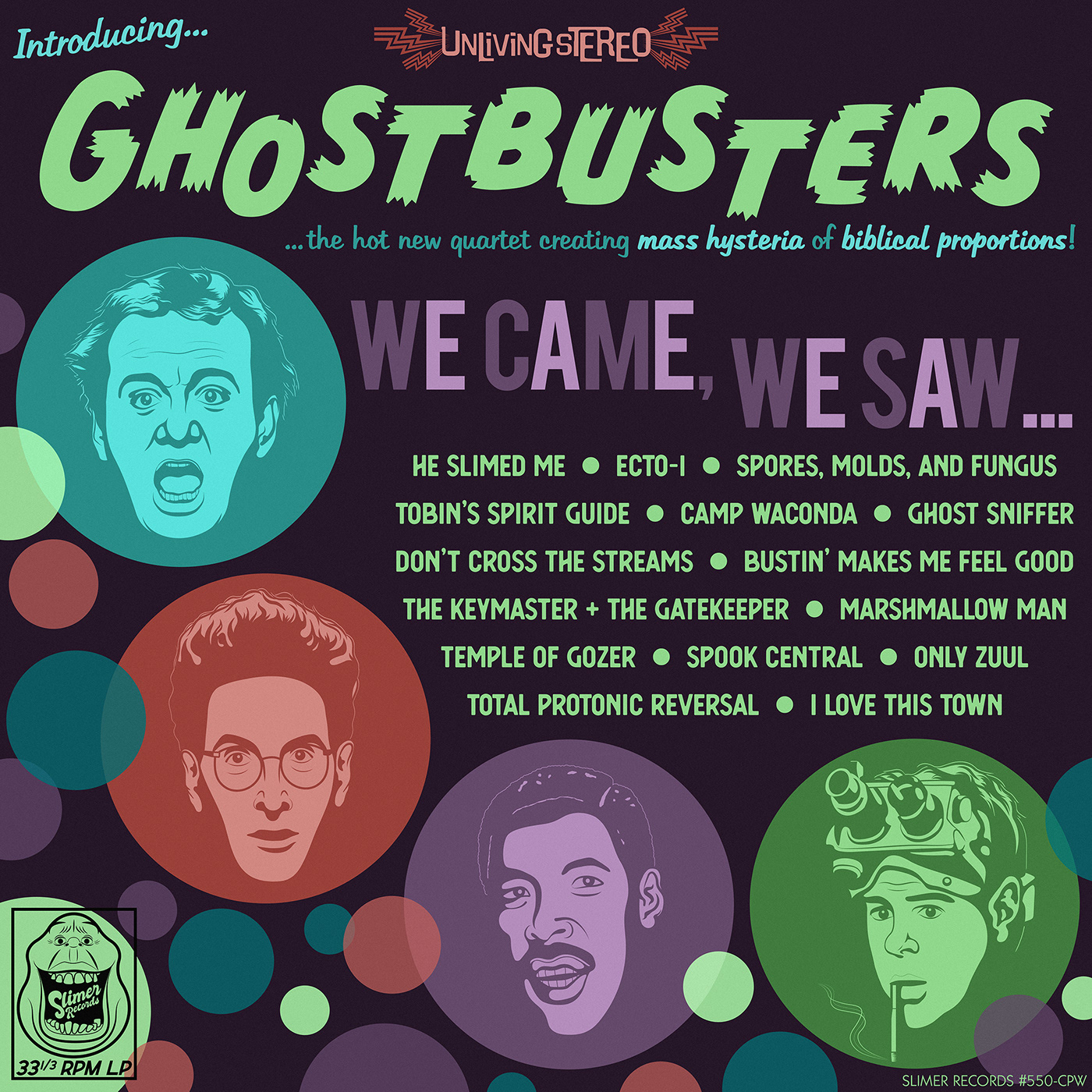 John Lathrop Pop Art mod pop art plaid design Cover Art Ghostbusters bill murray Ernie Hudson dan ackroyd harold ramis