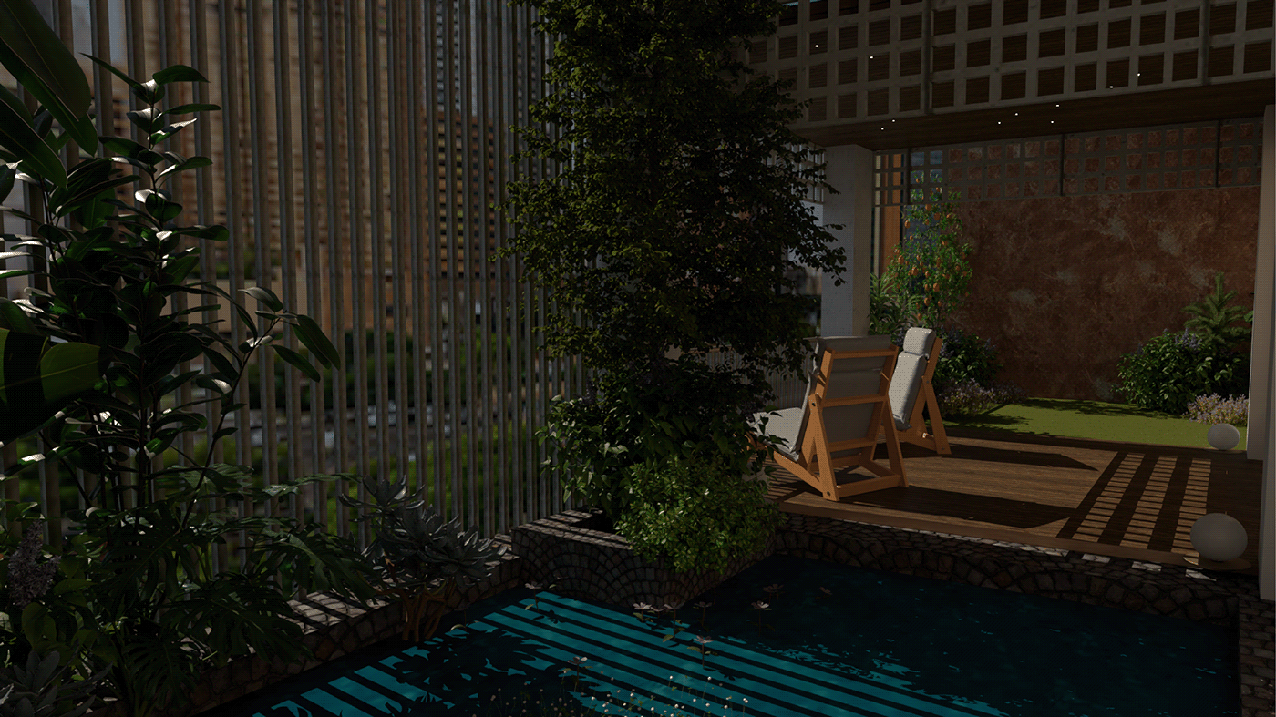 interior design  Landscape green 3dmodeling visualization lighting Lighting Design  architectural terrace Figma