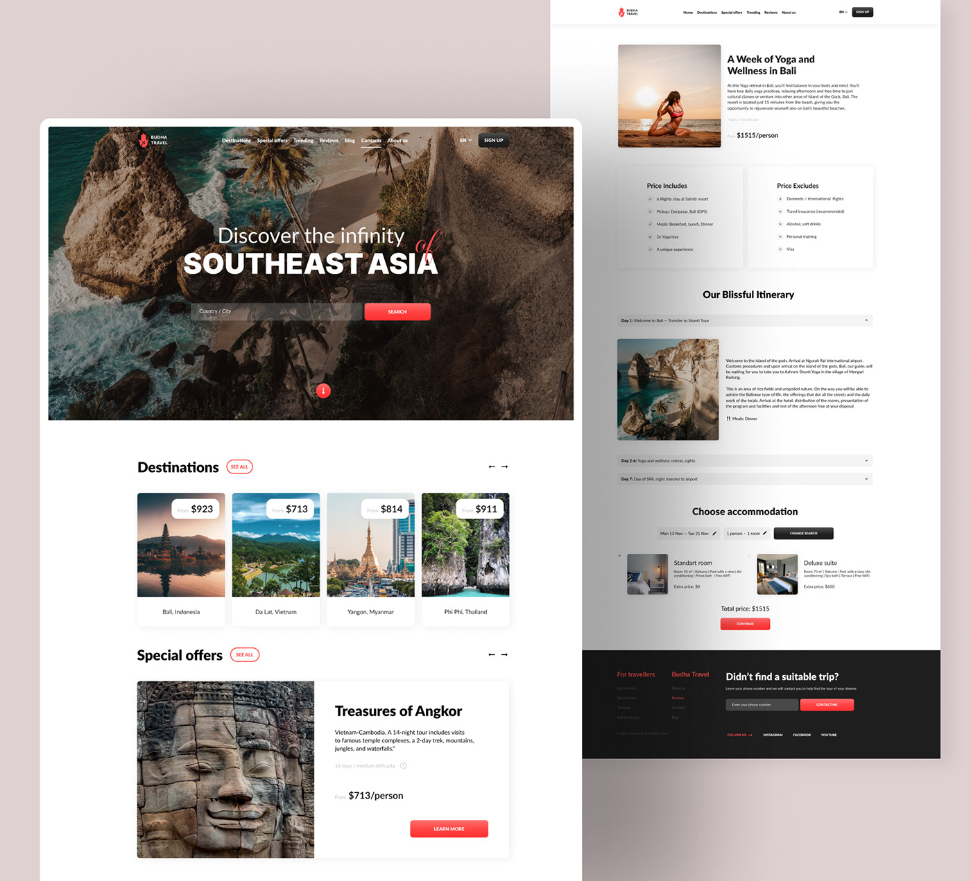 bali journey landing page Travel trip Tropical ux/ui Web Design  webdesigner Website Design