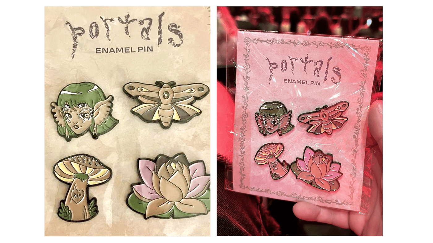 enamelpins pins Melanie Martinez portals fairy butterfly Flowers mushroom