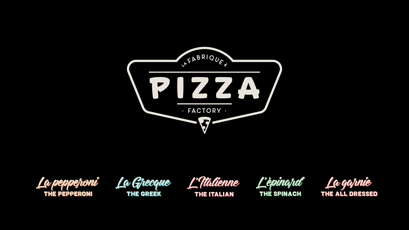 Food  graphic design  logo Packaging Pizza Retro typography   vintage