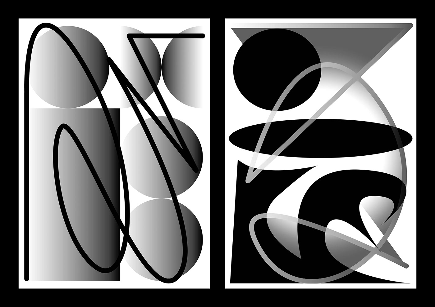 Design Graphic experiments organic shapes stencil