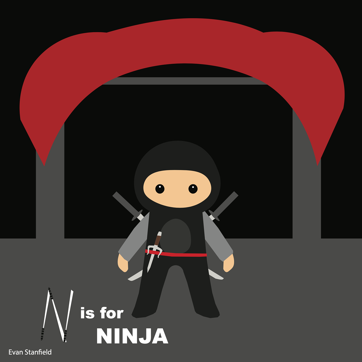 Alphabetbook childrensbook lettering ninja