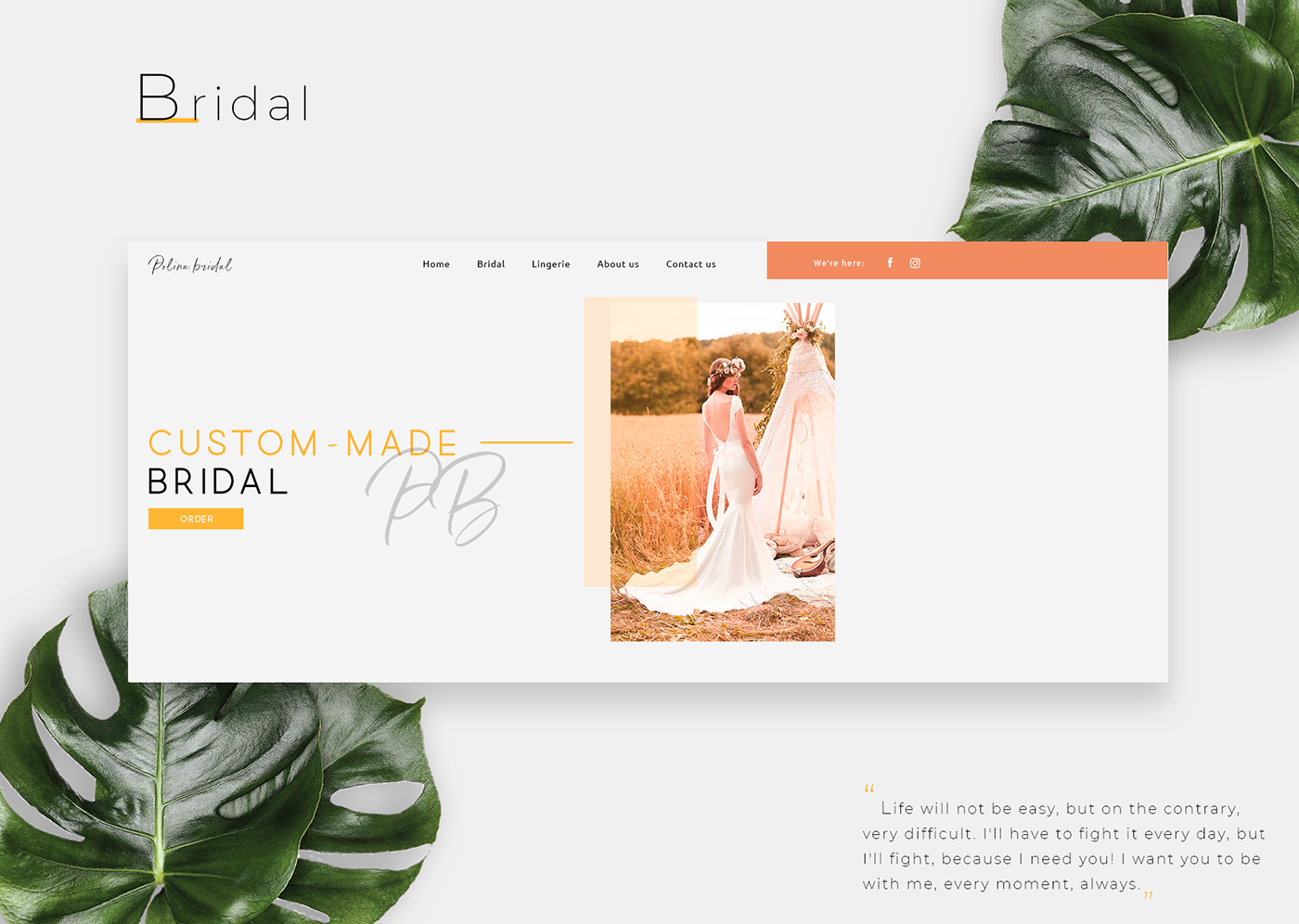 Web Design  Adobe XD interaction homepage bridal design site UI