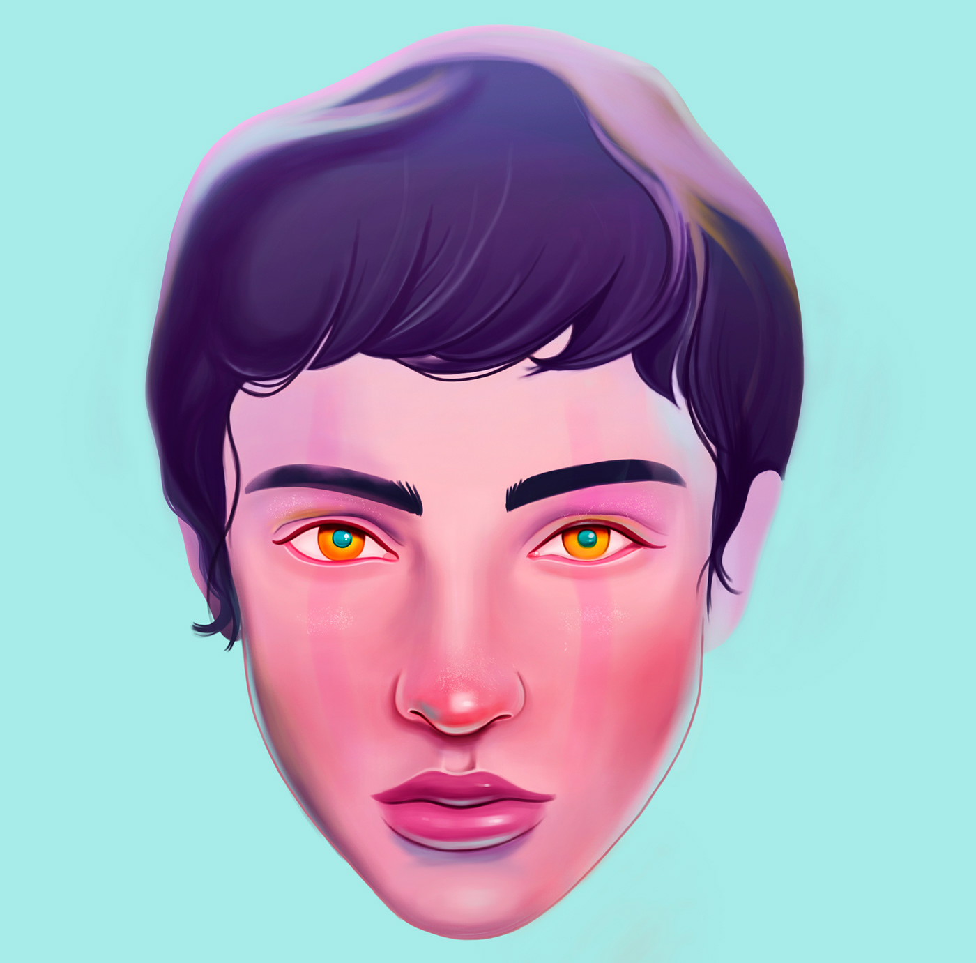 portrait face color pastel girl surrealism